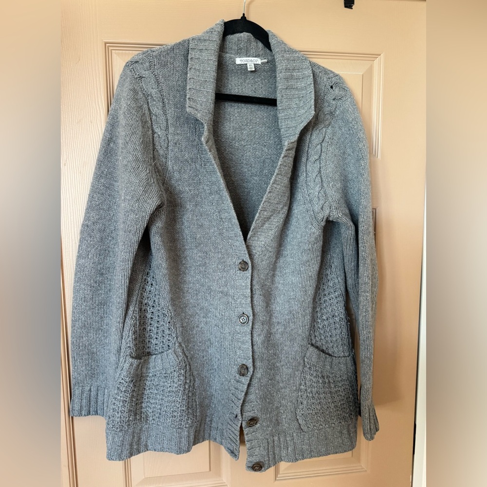 Toad&Co Heather Gray Button-Up Shawl Collar Cardigan
